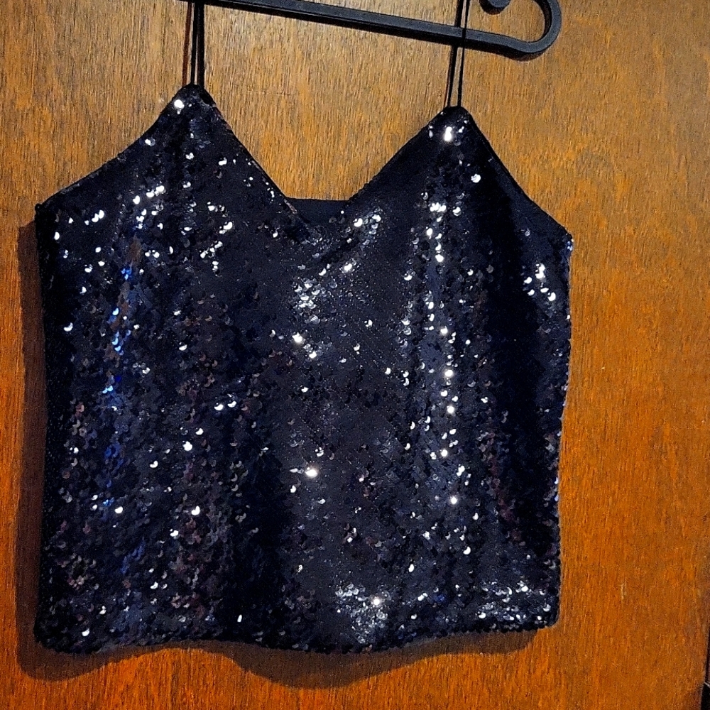 Black sequin top, Express